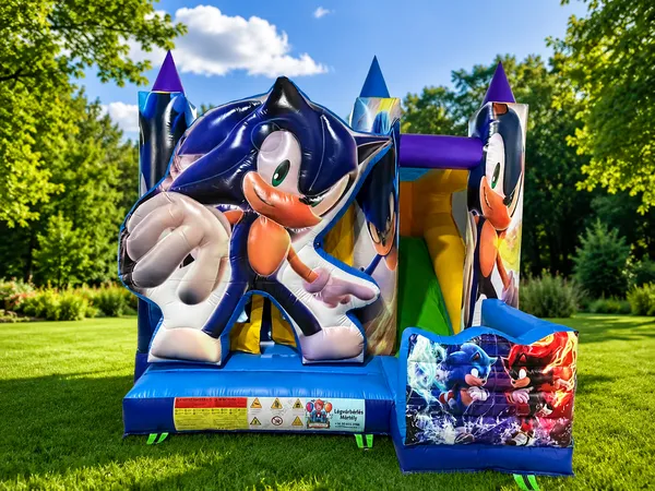 Sonic akadályos, csúszdás ugrálóvár
